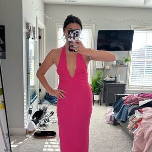 Pink Sleeveless Bodycon Cocktail Dress